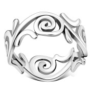 Plain Sterling Silver All Round Spiral Ring, rp644