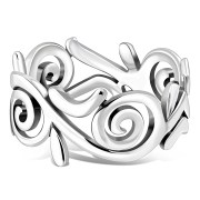 Plain Sterling Silver All Round Spiral Ring, rp644