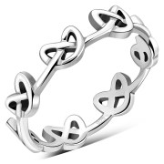 Celtic Knot Plain Silver Band Ring, rp652