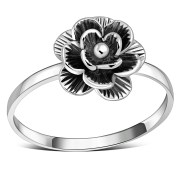 Ethnic Style Rose Flower Silver Ring, rp660