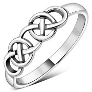 Light Scottish Style Celtic Knot Sterling Silver Ring, rp667