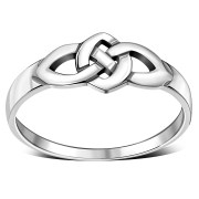 Delicate Celtic Knot Plain Silver Ring, rp675
