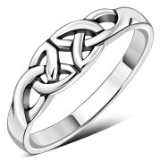 Two Silver Trinity knot in one ring, rp684