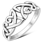Unique Celtic Trinity knot Design Silver Ring, rp688