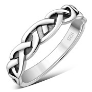 Plain Celtic Knot Band Ring 925 Sterling Silver, rp704