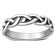 Plain Celtic Knot Band Ring 925 Sterling Silver, rp704
