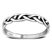 Plain Celtic Knot Band Ring 925 Sterling Silver, rp704