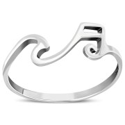 Musical Note Silver Ring, 925 Solid Silver, rp709