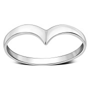 Simple Classic Silver "V" Shaped Ring., rp718