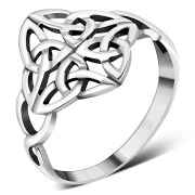 Large Celtic Trinity Silver Ring, rp730