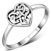 Plain Silver Celtic Knot Heart Ring, rp762