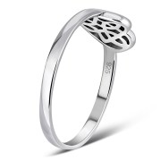 Plain Silver Celtic Knot Heart Ring, rp762