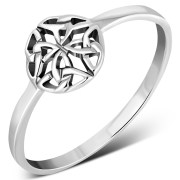 Delicate Plain Celtic Trinity Knot Silver Ring, rp789