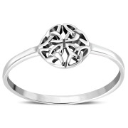 Delicate Plain Celtic Trinity Knot Silver Ring, rp789