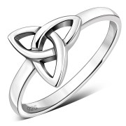 Plain Solid Sterling Silver Celtic Trinity Knot Ring, rp791