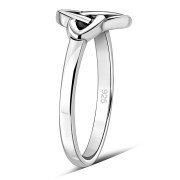 Plain Solid Sterling Silver Celtic Trinity Knot Ring, rp791