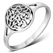 Round Design Celtic Trinity Knot Silver Ring, rp800