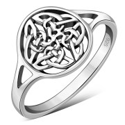 Round Design Celtic Trinity Knot Silver Ring, rp800
