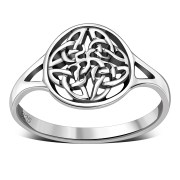 Round Design Celtic Trinity Knot Silver Ring, rp800