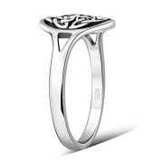 Round Design Celtic Trinity Knot Silver Ring, rp800