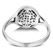 Round Design Celtic Trinity Knot Silver Ring, rp800