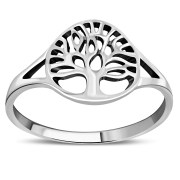 Tree of Life Plain Sterling Silver Ring, rp802
