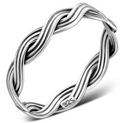 Braided Celtic Knot Silver Band Ring, rp848