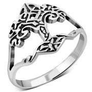 Tree of Life Celtic Knot Plain Silver Ring, rp865