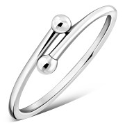Plain Bypass Silver Ring - rp889