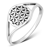 Tree of Life Plain Sterling Silver Ring, rp900