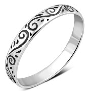 Ethnic Style Sterling Silver Band Ring, rpk6