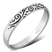 Ethnic Style Sterling Silver Band Ring, rpk6