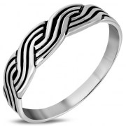 Plain Silver Braided Knot Ring, rpk26