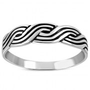 Plain Silver Braided Knot Ring, rpk26