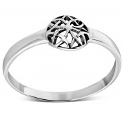 Delicate Plain Silver Celtic Knot Ring, RPK029