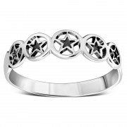 Sterling Silver Stars Ring, rpk34