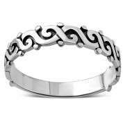 Plain Silver Spiral Band Ring, rpk51