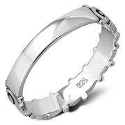 Plain Silver Spiral Band Ring, rpk51