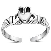 Claddagh Toe Ring Plain Sterling Silver, tr69