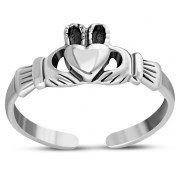 Claddagh Toe Ring Plain Sterling Silver, tr69