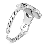 Twisted Shank Sterling Silver Claddagh Toe Ring, tr70