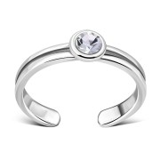 Cubic Zirconia Silver Toe Ring, trs3