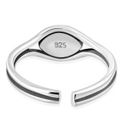Amethyst CZ Evil Eye Silver Toe Ring, trs4