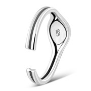 Garnet CZ Evil Eye Silver Toe Ring, trs4
