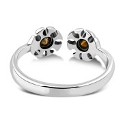 Blue Topaz Cubic Zirconia Silver Toe Ring, trs009