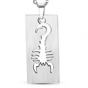 Stainless Steel 2-Part Cut-out Scorpion Zodiac Sign Tag Pendant - XXP959