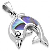 Abalone Dolphin Silver Pendant, p521