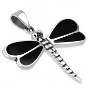 Black Onyx Dragonfly Silver Pendant, p499