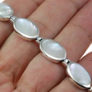 Mother of Pearl Oval links Silver Bracelet