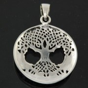 Large Celtic Tree of Life Silver Pendant, pn542